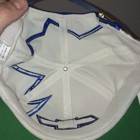 Hat Chevrolet Chevy White Shark Tooth Vintage Adjustable Strapback Baseball Cap - Picture 9 of 9